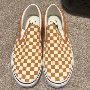 Orange Checkerboard Vans